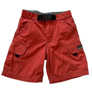 The Childrens Place Boys Orange Cargo Shorts Built-in Belt Size 4 Utility
